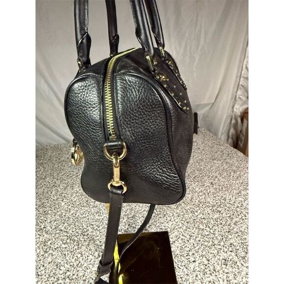 Michael Kors Aria Small Black Studded Satchel Crossbody Handbag - Picture 5 of 11